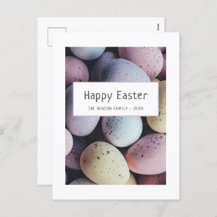 Cartão Postal De Festividades Ovos de Páscoa Família de Felzs pascoa de Pastel