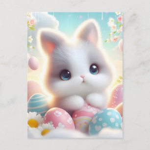 Cartão Postal De Festividades Ovos de Páscoa Kawaii Pastel Doce