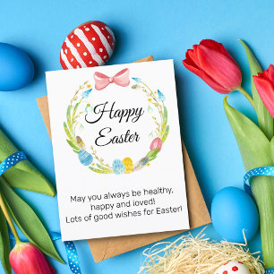 Cartão Postal De Festividades ovos de Páscoa, primavera, coroa