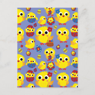 Cartão Postal De Festividades Ovos de Páscoa Retro Hatch