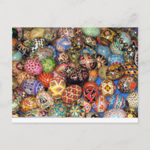 Cartão Postal De Festividades Ovos de Páscoa Ucranianos