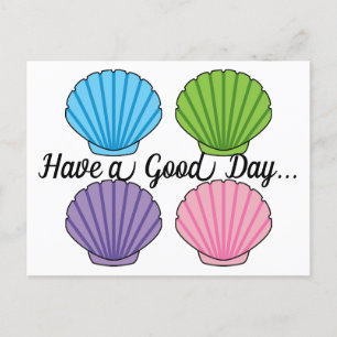 Cartão Postal De Festividades Pacote de Seashell Colorido de Pastel   Adicionar 