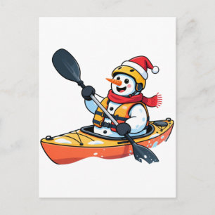Cartão Postal De Festividades Paddler de Boneco de Neve Natal 2026 Férias Esport