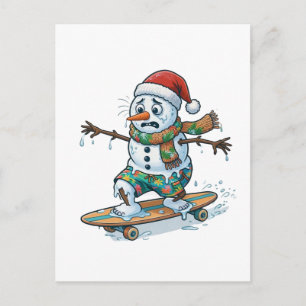 Cartão Postal De Festividades Padeiro de gengibre Skate Christmas 2026 Feriado