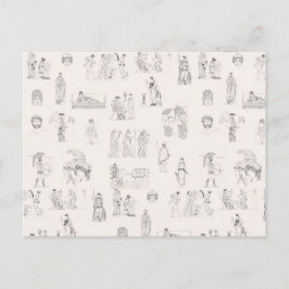 Cartão Postal De Festividades Padrão clássico de história da Grécia na Grécia an