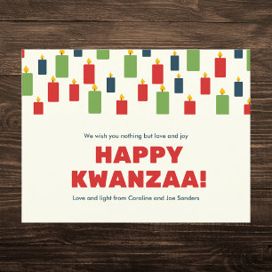 Cartão Postal De Festividades Padrão Colorido da Vela Kwanzaa