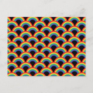 Cartão Postal De Festividades Padrão Colorido do Arco-Íris