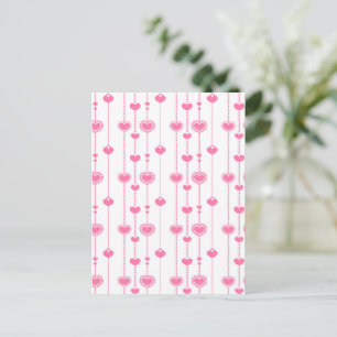 Cartão Postal De Festividades Padrão Corações 26