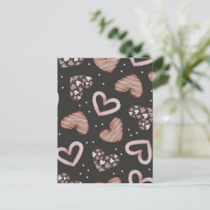 Cartão Postal De Festividades Padrão Corações 35