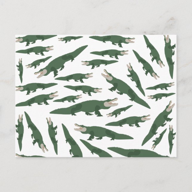 Cartão Postal De Festividades Padrão Crocodilo de Alligador Cónico (Frente)