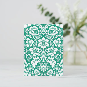 Cartão Postal De Festividades Padrão Damask 10