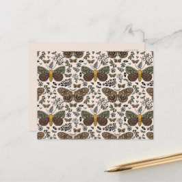 Cartão Postal De Festividades Padrão de Abstrato de flores silvestres da Boêmia
