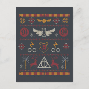 Cartão Postal De Festividades Padrão de Bordado Cruzado Temático HARRY POTTER™
