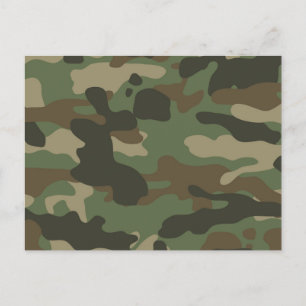 Cartão Postal De Festividades Padrão de Camo Verde Camouflage