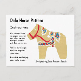 Cartão Postal De Festividades Padrão de Cavalo Dala para Compartilhar