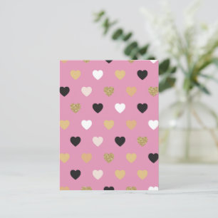 Cartão Postal De Festividades Padrão de Corações 32