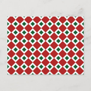 Cartão Postal De Festividades Padrão de Diamante de Natal