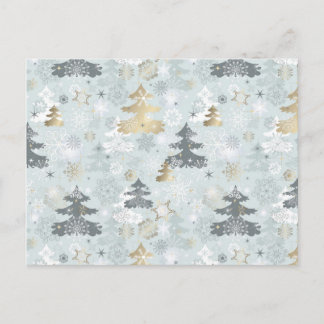 Cartão Postal De Festividades Padrão de Floco de Neve de Natal de Férias de Féri