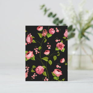 Cartão Postal De Festividades Padrão de Flores 18