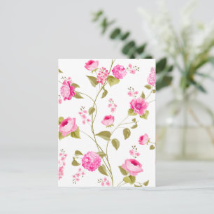 Cartão Postal De Festividades Padrão de Flores 19