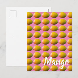 Cartão Postal De Festividades Padrão de Fruta de Mango para Vegetariano e Vegan