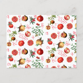 Cartão Postal De Festividades Padrão de Fruta do Pomegranato do Mediterrâneo