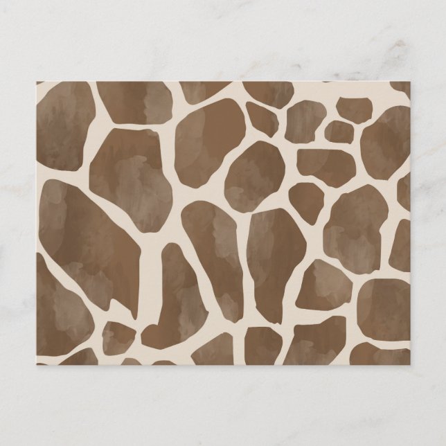 Cartão Postal De Festividades Padrão de Impressão Animal Girafa em Aquarela (Frente)