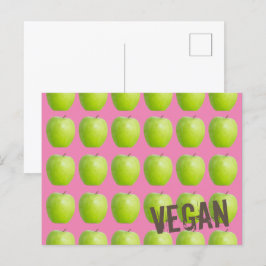 Cartão Postal De Festividades Padrão de Maçã Vegan para amante de Frutas Vegetar