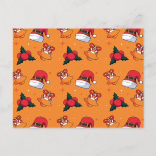 Cartão Postal De Festividades Padrão de Natal 90