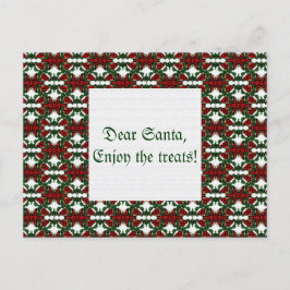 Cartão Postal De Festividades Padrão de Natal Presente