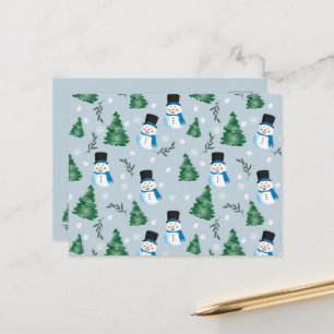 Cartão Postal De Festividades Padrão de Neve Festiva de Caqueta