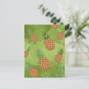 Cartão Postal De Festividades Padrão de pinheiros com aquarela 4