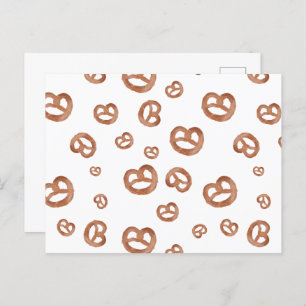 Cartão Postal De Festividades Padrão de Pretzel de Mola Salgada