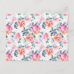 Cartão Postal De Festividades Padrão de Rosas pintados