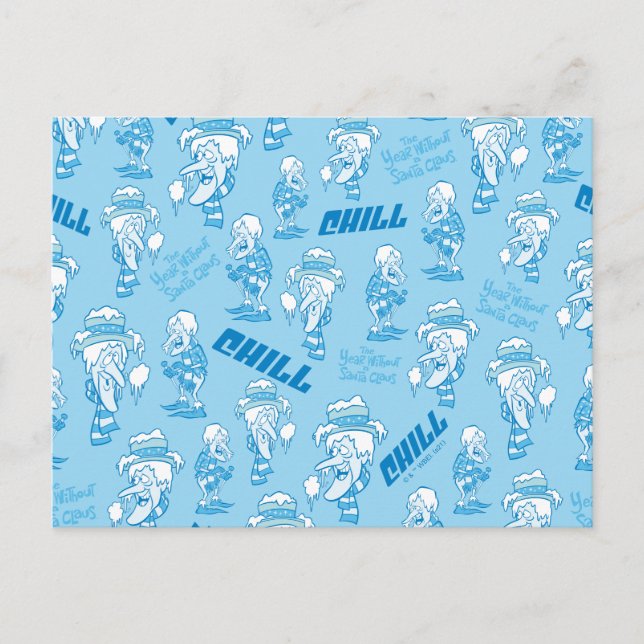 Cartão Postal De Festividades Padrão do Miserável da Neve O ANO SEM PAPAI NOEL™ (Frente)