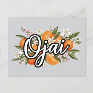 Cartão Postal De Festividades Padrão floral de Ojai California