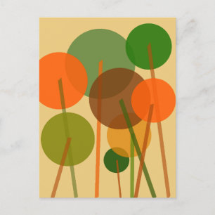 Cartão Postal De Festividades Padrão Floral Geométrico abstrato Moderno