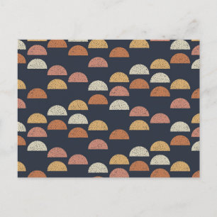 Cartão Postal De Festividades Padrão Geométrico de Semi Círculos