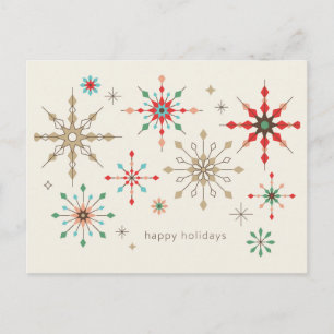 Cartão Postal De Festividades Padrão Intrate Snowflake