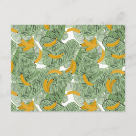 Cartão Postal De Festividades Padrão Moderno de Bananeira Tropical Verde