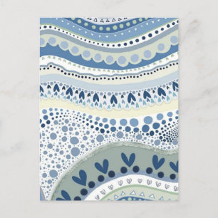 Cartão Postal De Festividades Padrão uniforme de abstrato de Aquarela