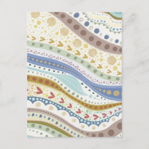 Cartão Postal De Festividades Padrão uniforme de abstrato de Aquarela