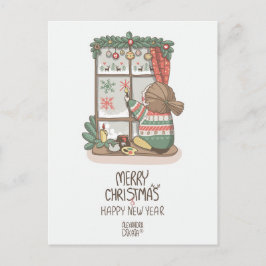 Cartão Postal De Festividades padrões de natal С por Alexandra Dikaia