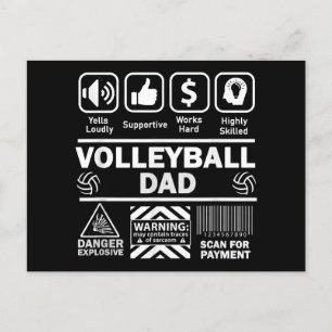 Cartão Postal De Festividades Pai de Voleibol Conteúdo Engraçado do Esporte Pai