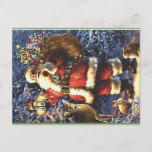 Cartão Postal De Festividades Pai Natal Tradicional