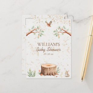 Cartão Postal De Festividades Painel de Fundo Personalizado Boho Floresta para C