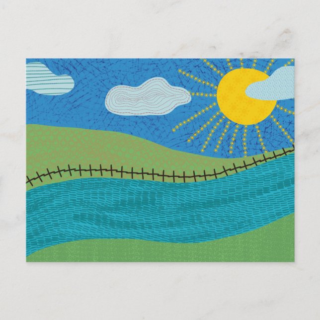 Cartão Postal De Festividades Paisagem (Frente)