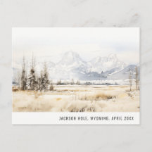 Paisagem de aquarela de Jackson Hole Wyoming Viage