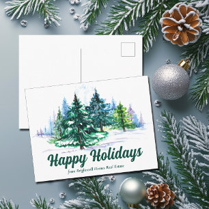 Cartão Postal De Festividades Paisagem de árvore de Natal bonita Empresa persona
