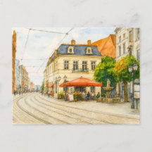 Paisagem urbana de Brandenburg aquarela vista have